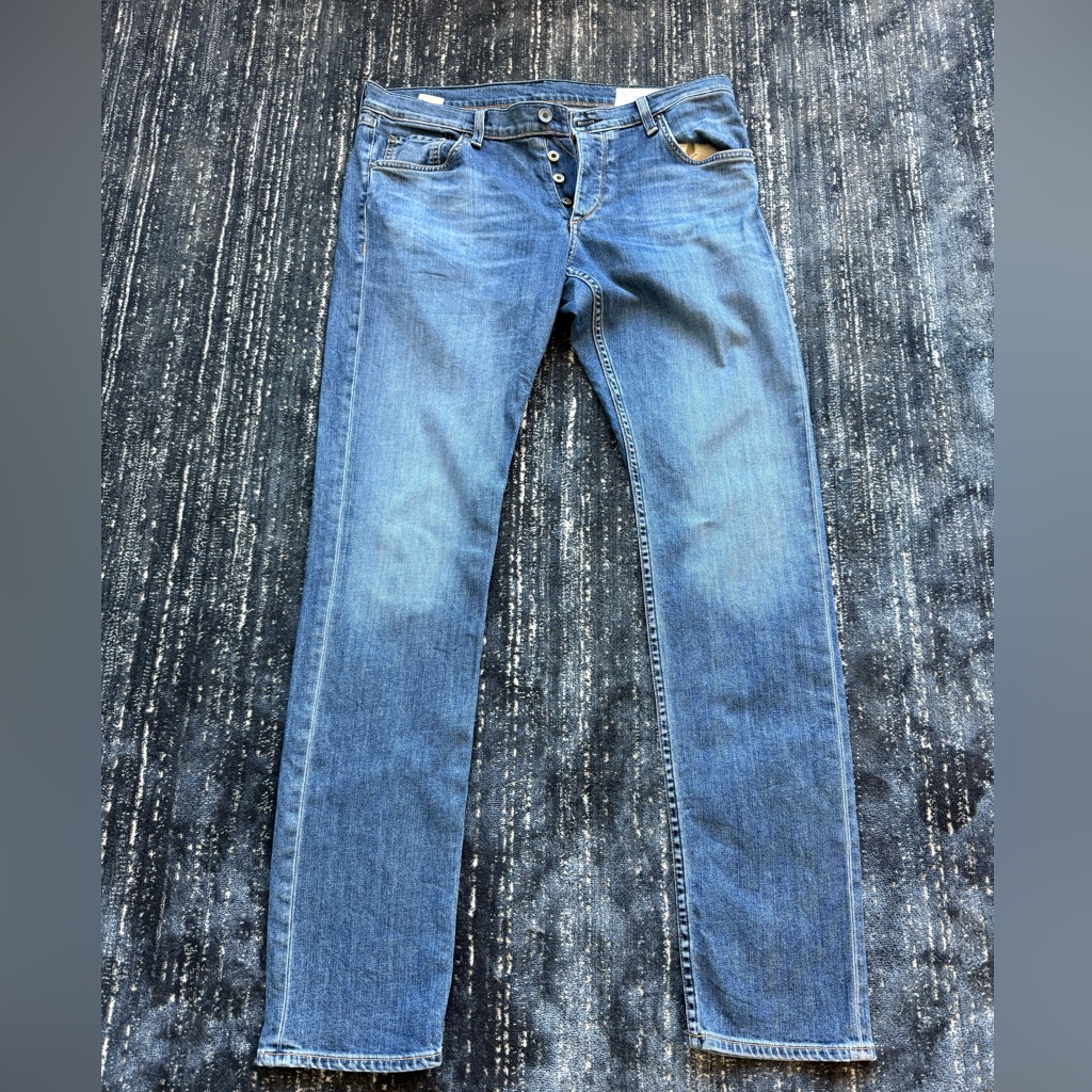Rah & Bone Blue Button-Fly Jeans